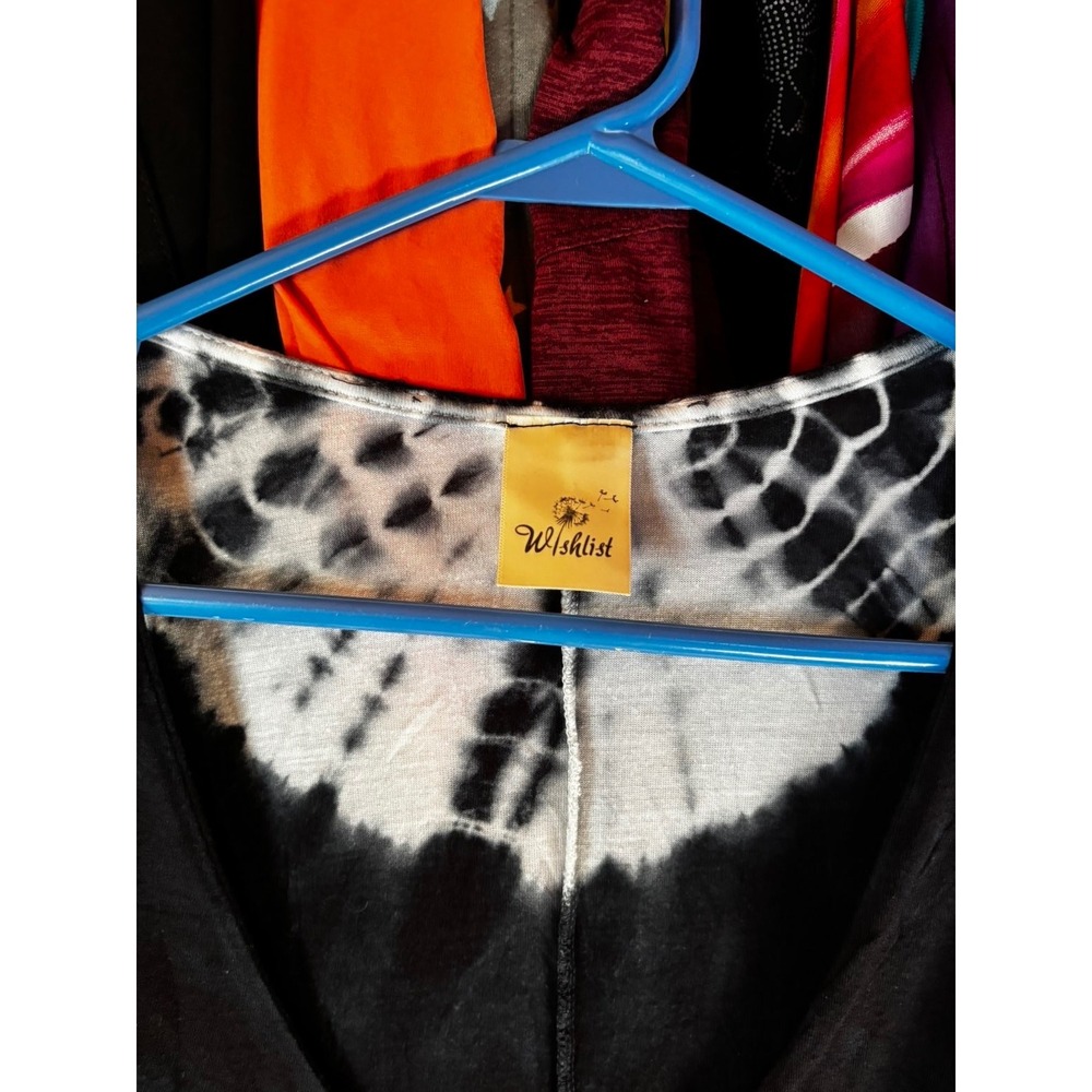 304. Wishlist Black White Tie Dye High Low Maxi Dress Womens Boho Summer - Picture 5 of 5